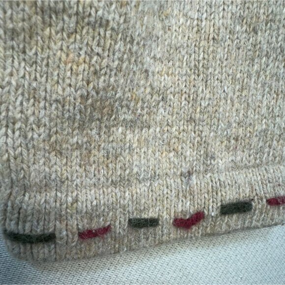 Croft & Barrow Snowman & Heart Patches Cardigan Sweater Petite PL Beige - Picture 10 of 15